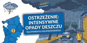 Uwaga: Nadchodzą intensywne opady deszczu. Alert dla powiatu goleniowskiego!