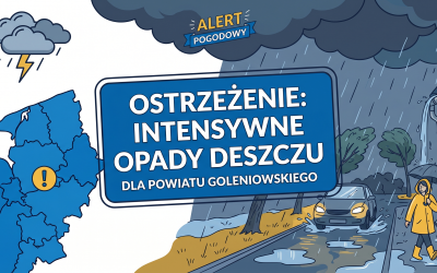 Uwaga: Nadchodzą intensywne opady deszczu. Alert dla powiatu goleniowskiego!