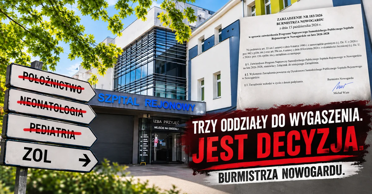 Michał Wiatr zatwierdził wygaszenie trzech oddziałów nowogardzkiego szpitala. Opinia radnych była dla burmistrza bez znaczenia